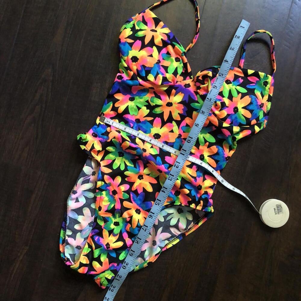 Vintage 80s 90s Neon Miami Floral Bright Hippie Swimwear Pacific Connections 5 - Picture 4 of 4